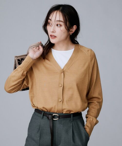 UNTITLED/アンタイトル 【アンサンブル可/ロング/Vネック】ウールシルクカーディガン キャメルブラウン(041) 02(M)