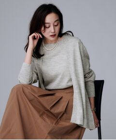 UNTITLED / アンタイトル カーディガン・ボレロ | 【アンサンブル可/オフィス/ボタンなし】シルクウールカシミヤ 着流しカーディガン