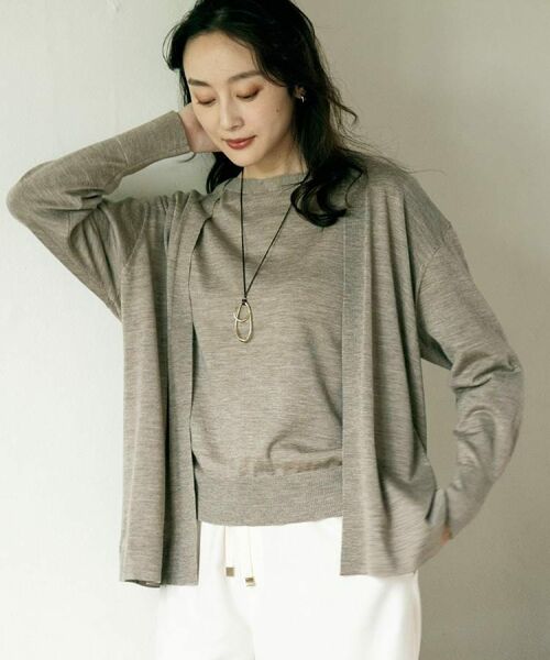 UNTITLED / アンタイトル カーディガン・ボレロ | 【アンサンブル可/オフィス/ボタンなし】シルクウールカシミヤ 着流しカーディガン | 詳細15