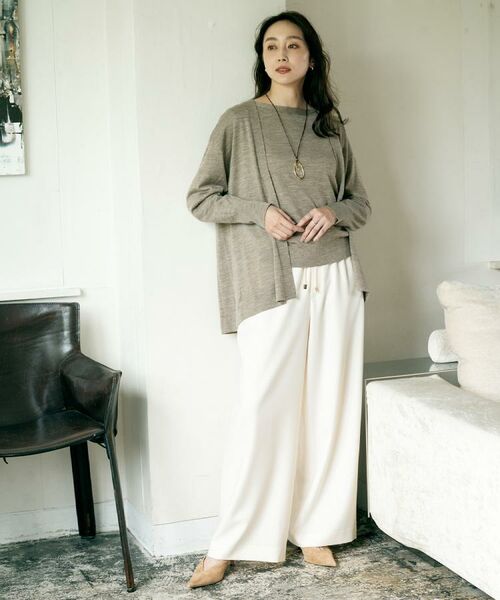 UNTITLED / アンタイトル カーディガン・ボレロ | 【アンサンブル可/オフィス/ボタンなし】シルクウールカシミヤ 着流しカーディガン | 詳細16