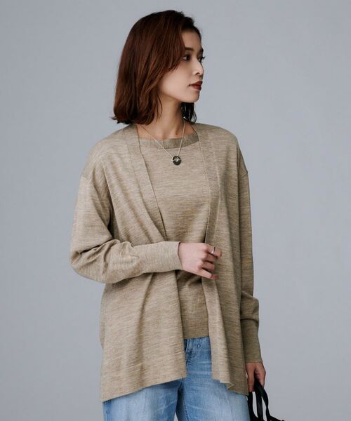 UNTITLED / アンタイトル カーディガン・ボレロ | 【アンサンブル可/オフィス/ボタンなし】シルクウールカシミヤ 着流しカーディガン | 詳細17