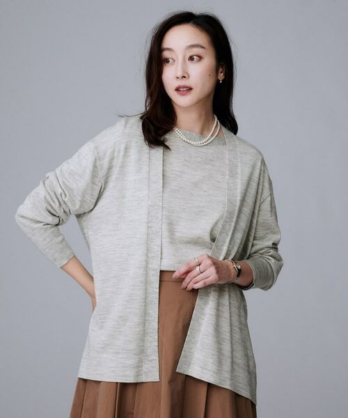 UNTITLED / アンタイトル カーディガン・ボレロ | 【アンサンブル可/オフィス/ボタンなし】シルクウールカシミヤ 着流しカーディガン | 詳細2
