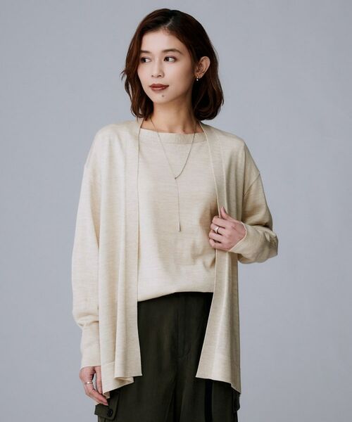 UNTITLED / アンタイトル カーディガン・ボレロ | 【アンサンブル可/オフィス/ボタンなし】シルクウールカシミヤ 着流しカーディガン | 詳細20