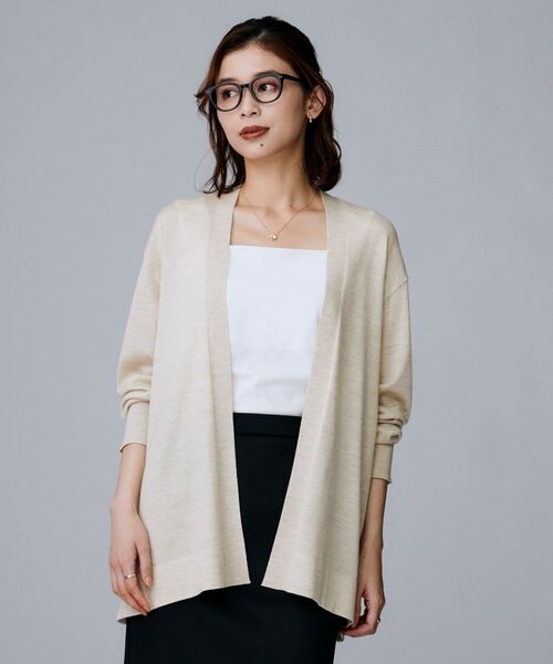 UNTITLED / アンタイトル カーディガン・ボレロ | 【アンサンブル可/オフィス/ボタンなし】シルクウールカシミヤ 着流しカーディガン | 詳細21