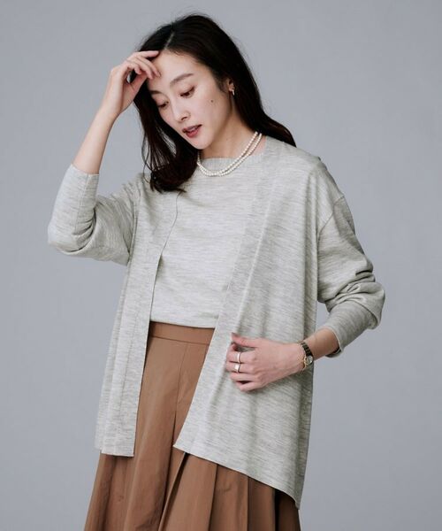 UNTITLED / アンタイトル カーディガン・ボレロ | 【アンサンブル可/オフィス/ボタンなし】シルクウールカシミヤ 着流しカーディガン | 詳細3