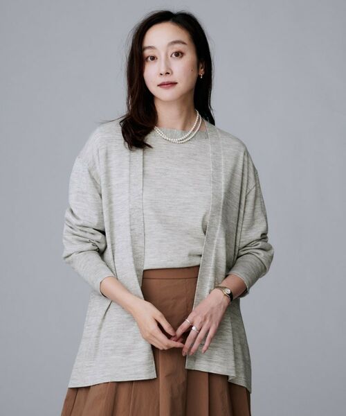 UNTITLED / アンタイトル カーディガン・ボレロ | 【アンサンブル可/オフィス/ボタンなし】シルクウールカシミヤ 着流しカーディガン | 詳細4