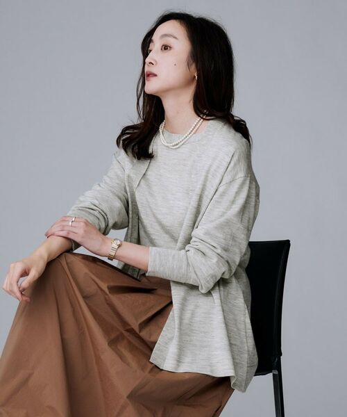 UNTITLED / アンタイトル カーディガン・ボレロ | 【アンサンブル可/オフィス/ボタンなし】シルクウールカシミヤ 着流しカーディガン | 詳細5