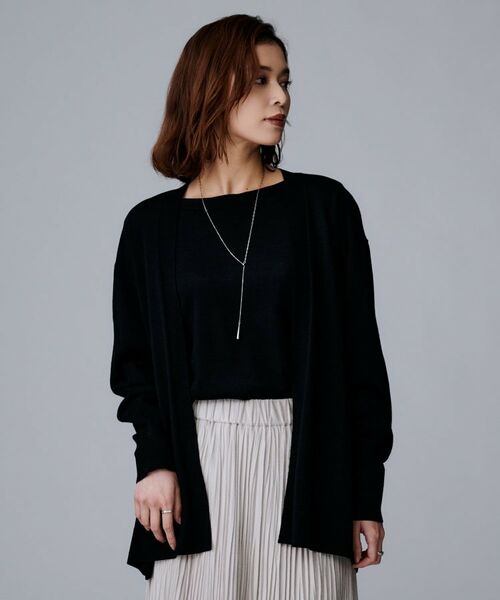 UNTITLED / アンタイトル カーディガン・ボレロ | 【アンサンブル可/オフィス/ボタンなし】シルクウールカシミヤ 着流しカーディガン | 詳細8