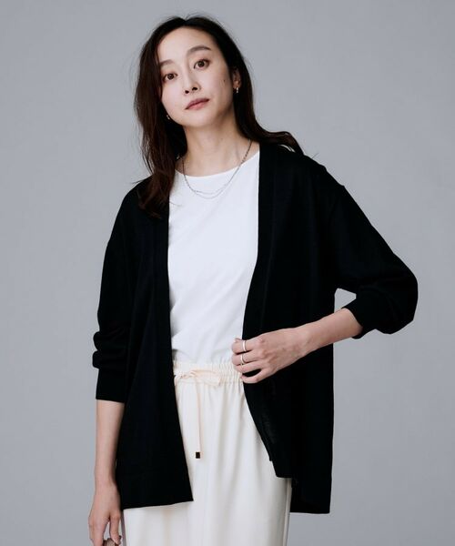 UNTITLED / アンタイトル カーディガン・ボレロ | 【アンサンブル可/オフィス/ボタンなし】シルクウールカシミヤ 着流しカーディガン | 詳細9