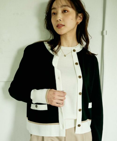 UNTITLED / アンタイトル カーディガン・ボレロ | 【アンサンブル可/ジャケット風/オフィスカジュアル】ウールミラノリブカーディガン | 詳細13