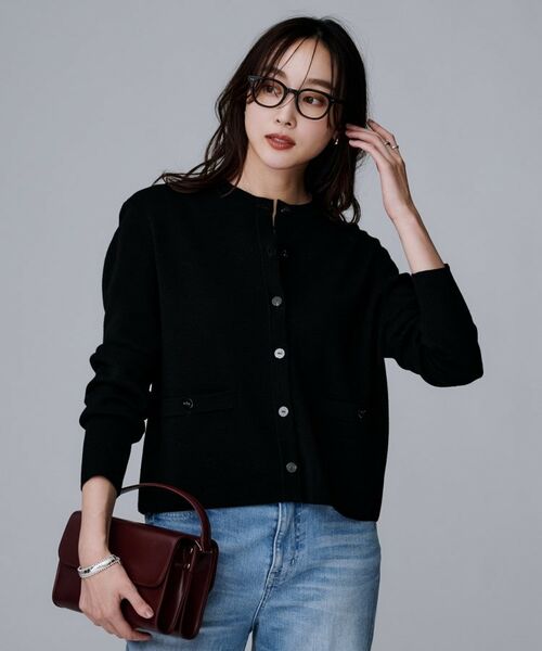 UNTITLED / アンタイトル カーディガン・ボレロ | 【アンサンブル可/ジャケット風/オフィスカジュアル】ウールミラノリブカーディガン(ブラック(019))