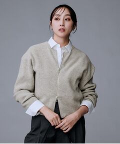 UNTITLED / アンタイトル カーディガン・ボレロ | 【ゆったりサイズ/着丈短め】ジップニットカーディガン