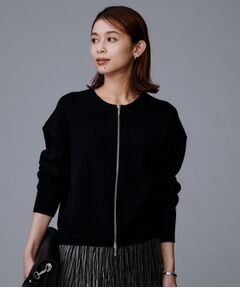 UNTITLED / アンタイトル カーディガン・ボレロ | 【ゆったりサイズ/着丈短め】ジップニットカーディガン