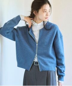 UNTITLED / アンタイトル カーディガン・ボレロ | 【ゆったりサイズ/着丈短め】ジップニットカーディガン