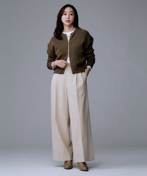 UNTITLED / アンタイトル カーディガン・ボレロ | 【ゆったりサイズ/着丈短め】ジップニットカーディガン | 詳細13