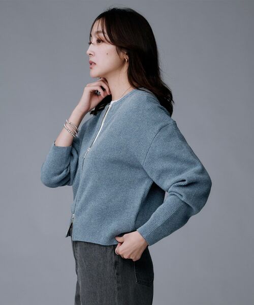UNTITLED / アンタイトル カーディガン・ボレロ | 【ゆったりサイズ/着丈短め】ジップニットカーディガン | 詳細17