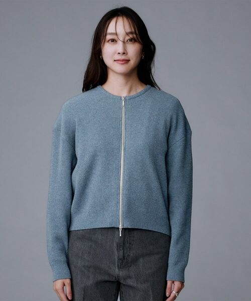 UNTITLED / アンタイトル カーディガン・ボレロ | 【ゆったりサイズ/着丈短め】ジップニットカーディガン | 詳細20