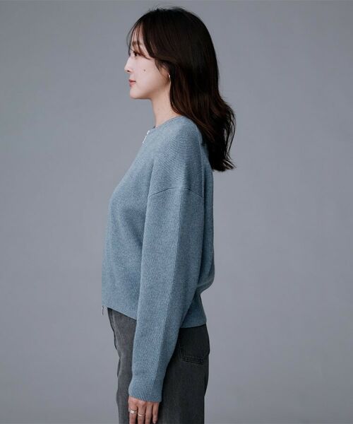 UNTITLED / アンタイトル カーディガン・ボレロ | 【ゆったりサイズ/着丈短め】ジップニットカーディガン | 詳細21