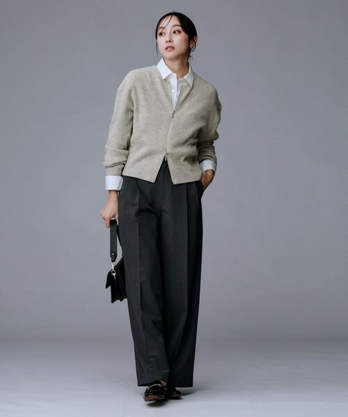 UNTITLED / アンタイトル カーディガン・ボレロ | 【ゆったりサイズ/着丈短め】ジップニットカーディガン | 詳細4