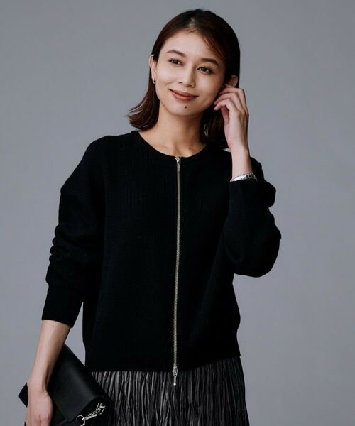 UNTITLED / アンタイトル カーディガン・ボレロ | 【ゆったりサイズ/着丈短め】ジップニットカーディガン | 詳細6