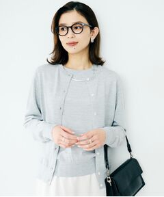 UNTITLED / アンタイトル カーディガン・ボレロ | 【洗える/アンサンブル可/ウール100%】ウールクルーカーディガン