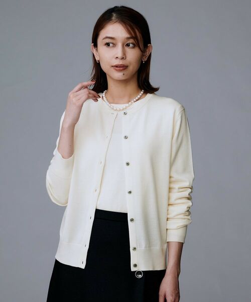 UNTITLED / アンタイトル カーディガン・ボレロ | 【洗える/アンサンブル可/ウール100%】ウールクルーカーディガン | 詳細4
