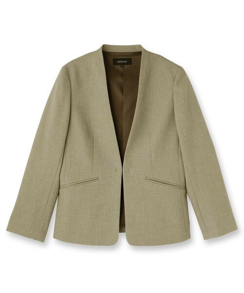 UNTITLED / アンタイトル ノーカラージャケット | 【通勤スーツ/オフィス】ドライメランジ カラーレスジャケット | 詳細1