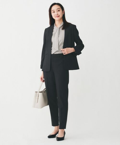 UNTITLED / アンタイトル ノーカラージャケット | 【通勤スーツ/オフィス】ドライメランジ カラーレスジャケット | 詳細16