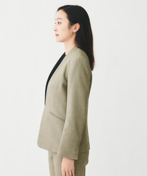 UNTITLED / アンタイトル ノーカラージャケット | 【通勤スーツ/オフィス】ドライメランジ カラーレスジャケット | 詳細21