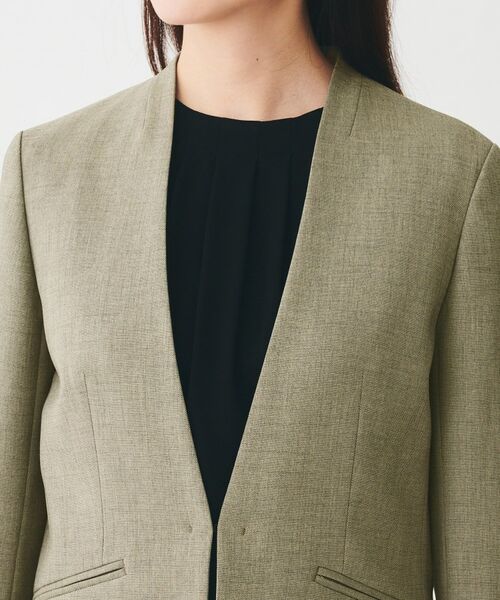 UNTITLED / アンタイトル ノーカラージャケット | 【通勤スーツ/オフィス】ドライメランジ カラーレスジャケット | 詳細23