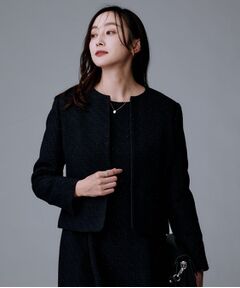 UNTITLED / アンタイトル ノーカラージャケット | 【セットアップ可/通勤スーツ/セレモニー】ツイードジャケット