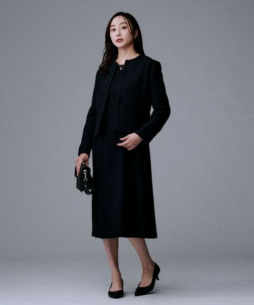 UNTITLED / アンタイトル ノーカラージャケット | 【セットアップ可/通勤スーツ/セレモニー】ツイードジャケット | 詳細11