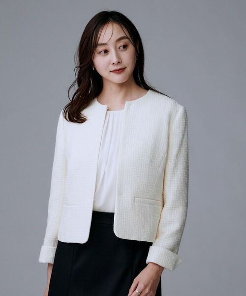 UNTITLED / アンタイトル ノーカラージャケット | 【セットアップ可/通勤スーツ/セレモニー】ツイードジャケット | 詳細2