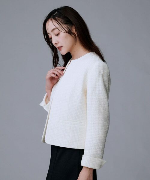 UNTITLED / アンタイトル ノーカラージャケット | 【セットアップ可/通勤スーツ/セレモニー】ツイードジャケット | 詳細3