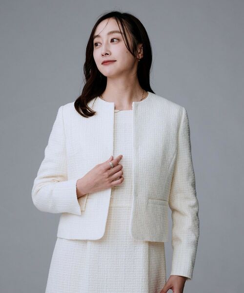 UNTITLED / アンタイトル ノーカラージャケット | 【セットアップ可/通勤スーツ/セレモニー】ツイードジャケット | 詳細5