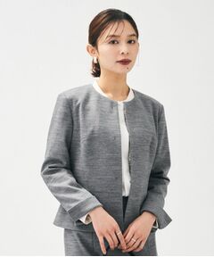 UNTITLED / アンタイトル ノーカラージャケット | 【洗えるスーツ／ストレッチ】ウール混ジャージ ノーカラージャケット