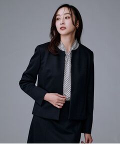 UNTITLED / アンタイトル ノーカラージャケット | 【洗えるスーツ／ストレッチ】ウール混ジャージ ノーカラージャケット