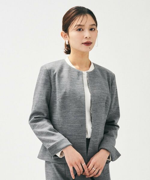 アンタイトル ソフトスラブストレッチノーカラージャケット　セットアップ　スーツ UNTITLED（アンタイトル）の「ソフトスラブストレッチノーカラー