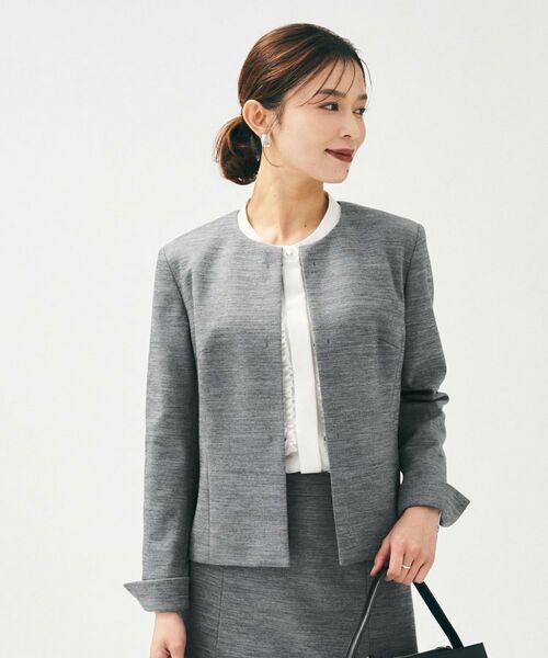 UNTITLED / アンタイトル ノーカラージャケット | 【洗えるスーツ／ストレッチ】ウール混ジャージ ノーカラージャケット | 詳細14