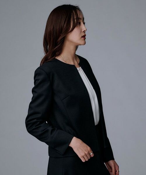 UNTITLED / アンタイトル ノーカラージャケット | 【洗えるスーツ／ストレッチ】ウール混ジャージ ノーカラージャケット | 詳細3