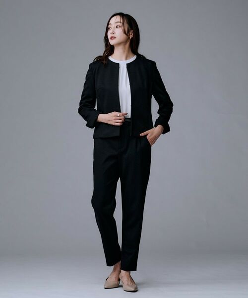 UNTITLED / アンタイトル ノーカラージャケット | 【洗えるスーツ／ストレッチ】ウール混ジャージ ノーカラージャケット | 詳細4