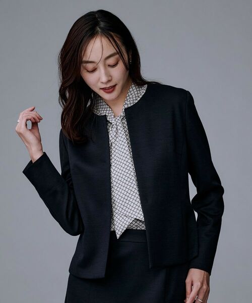 UNTITLED / アンタイトル ノーカラージャケット | 【洗えるスーツ／ストレッチ】ウール混ジャージ ノーカラージャケット | 詳細8