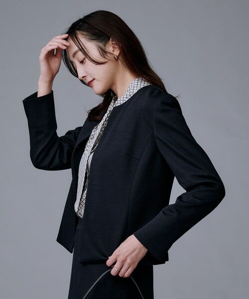 UNTITLED / アンタイトル ノーカラージャケット | 【洗えるスーツ／ストレッチ】ウール混ジャージ ノーカラージャケット | 詳細9