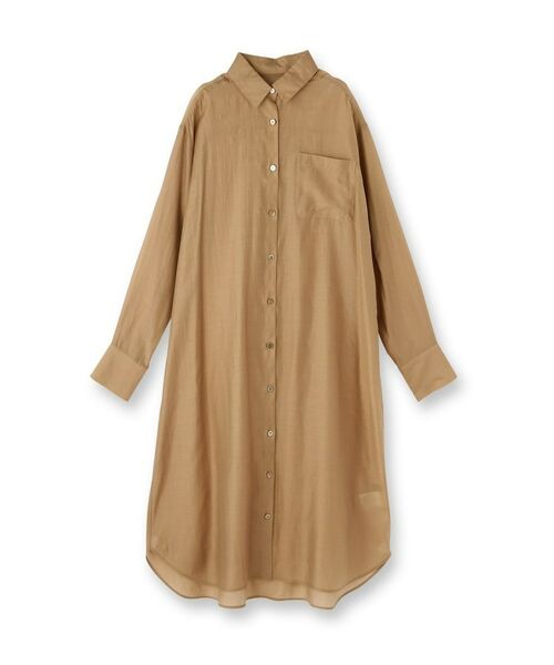 UNTITLED / アンタイトル ロング・マキシ丈ワンピース | 【レイヤード/重ね着/前開きボタン】シアーロングシャツ | 詳細1