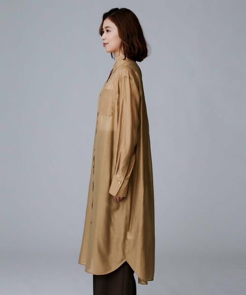 UNTITLED / アンタイトル ロング・マキシ丈ワンピース | 【レイヤード/重ね着/前開きボタン】シアーロングシャツ | 詳細11