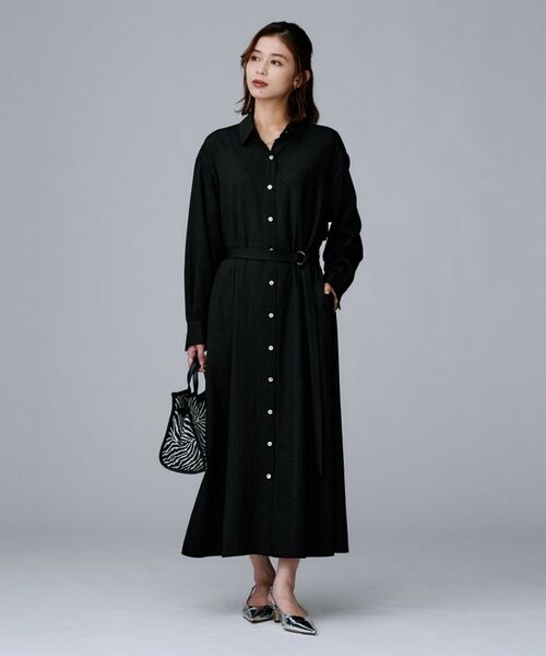 UNTITLED / アンタイトル ロング・マキシ丈ワンピース | 【前開きボタン/ベルト付/羽織シャツ/】2WAYトレンチ風ワンピース | 詳細4