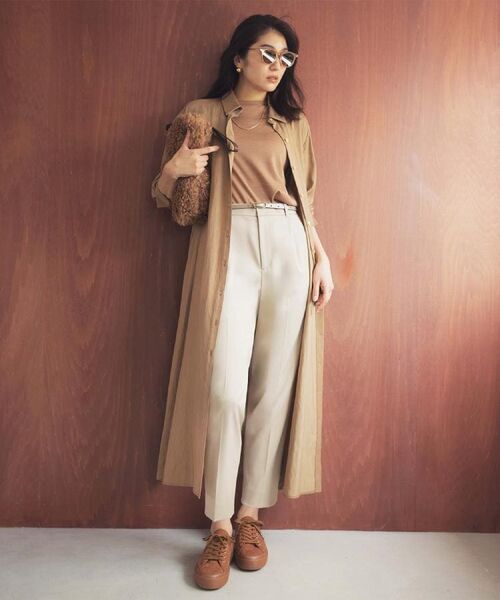 UNTITLED / アンタイトル ロング・マキシ丈ワンピース | 【前開きボタン/ベルト付/羽織シャツ/】2WAYトレンチ風ワンピース | 詳細8