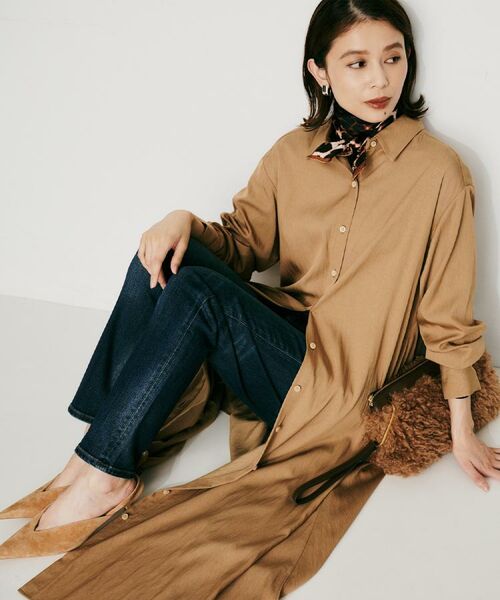 UNTITLED / アンタイトル ロング・マキシ丈ワンピース | 【前開きボタン/ベルト付/羽織シャツ/】2WAYトレンチ風ワンピース | 詳細9