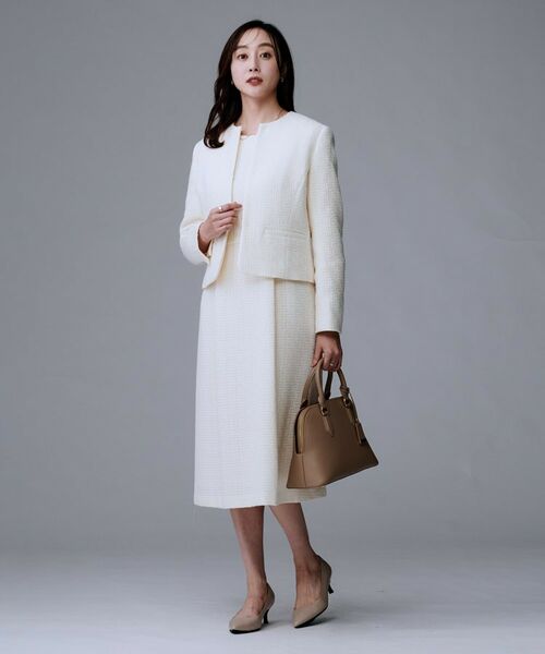 UNTITLED / アンタイトル ミニ丈・ひざ丈ワンピース | 【セットアップ可能/きれいめ】ツイードワンピース | 詳細4