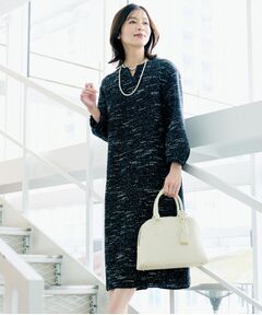 UNTITLED / アンタイトル ロング・マキシ丈ワンピース | 【洗える/ストレッチ】ツイードジャージワンピース